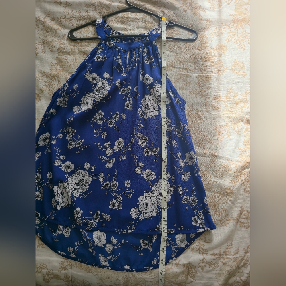 41 Hawthorn Royal Blue Floral Halter Blouse - Picture 7 of 9